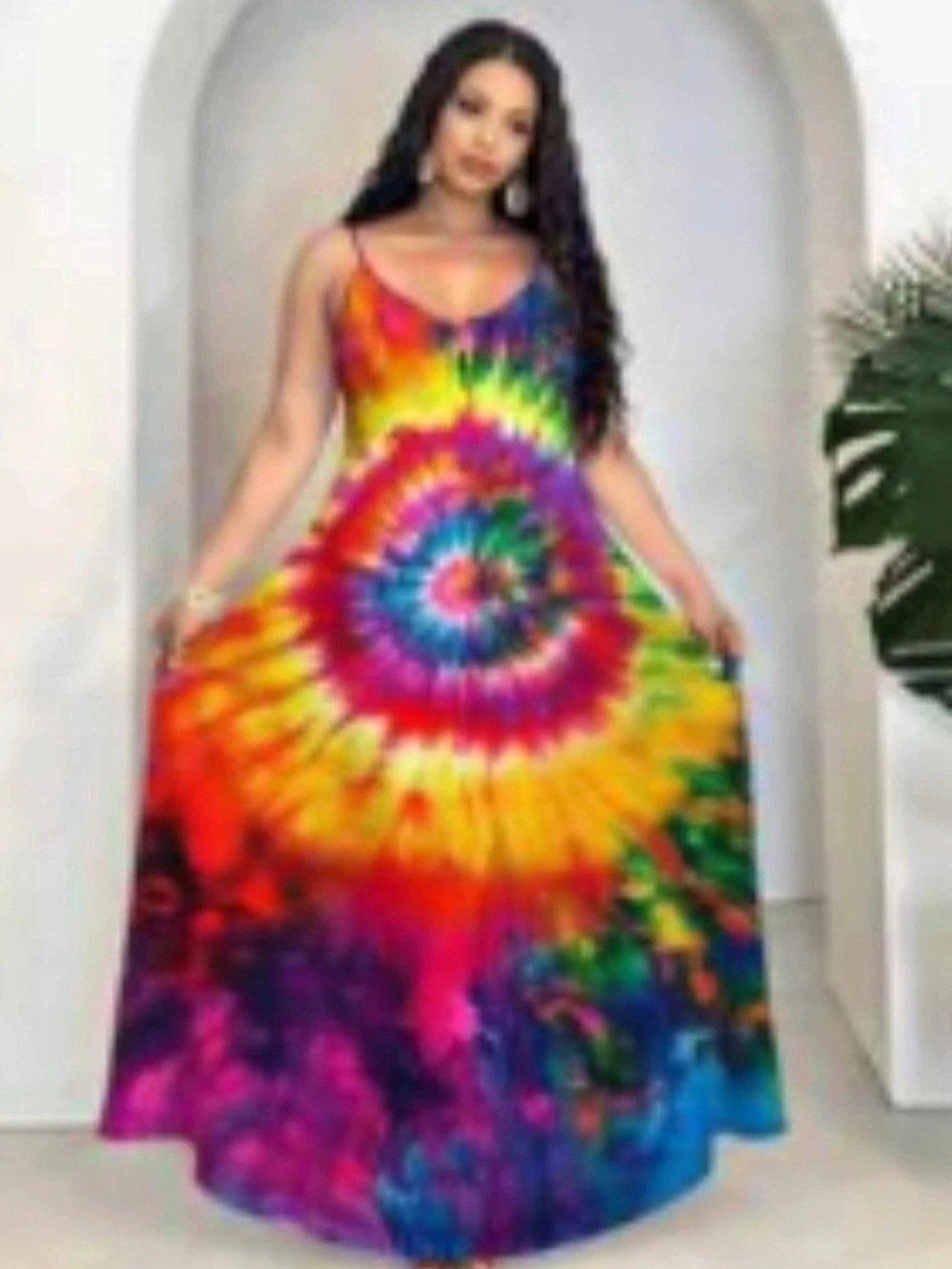 Tie-Dye Maxi Dress in Multicolor Like New